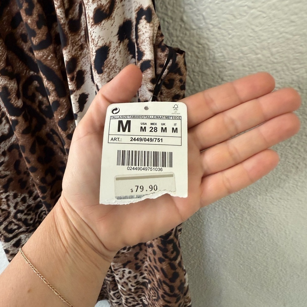 NWT ZARA Leopard Print Dress Size Medium - Picture 3 of 4